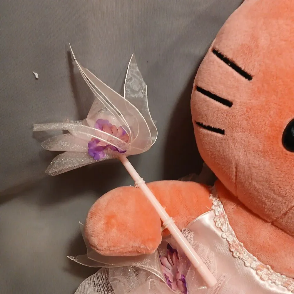 Build-A-Bear BAB Sanrio Hello Kitty Sunshine Coral Plush Fairy Outfit Wand Bow